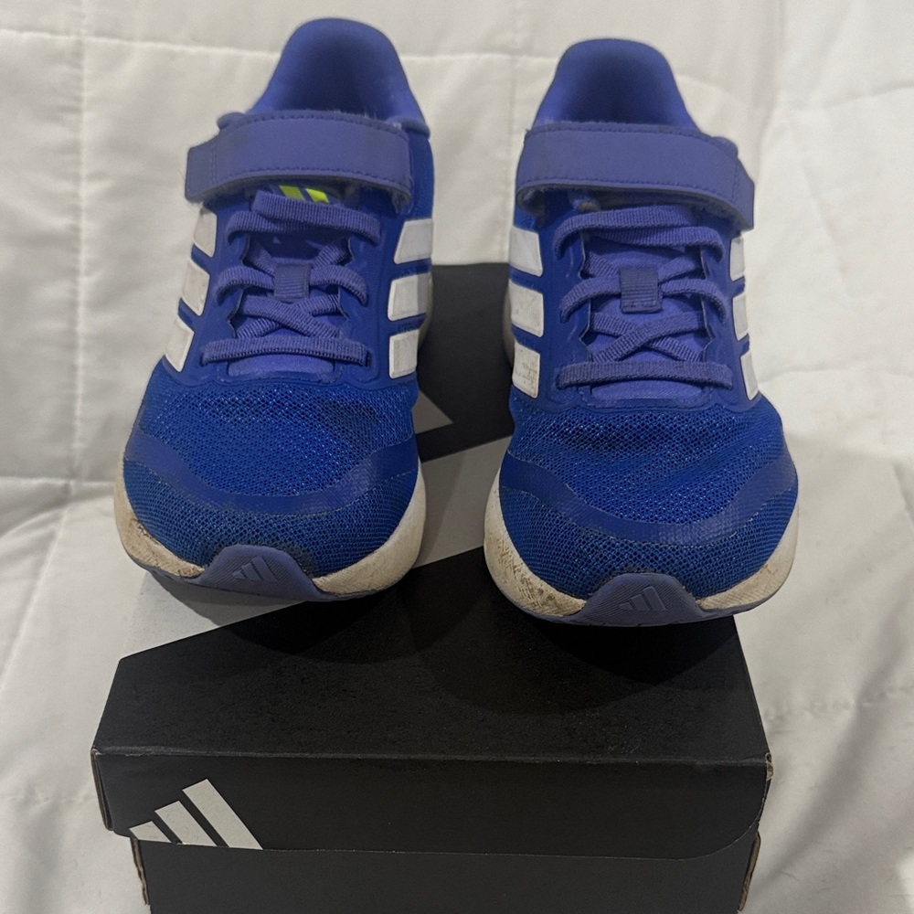 Adidas Kids Sneakers in Blue and Neon Yellow - Picture 3 of 8